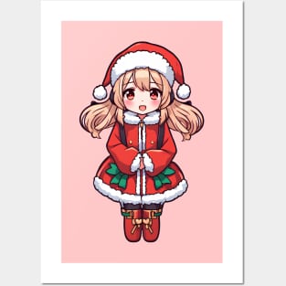 Cute blonde christmas girl Posters and Art